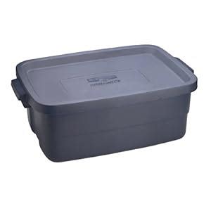 rubbermaid 2214 10-gallon roughneck storage box dark indigo metallic|rubbermaid roughneck 10 gallon.